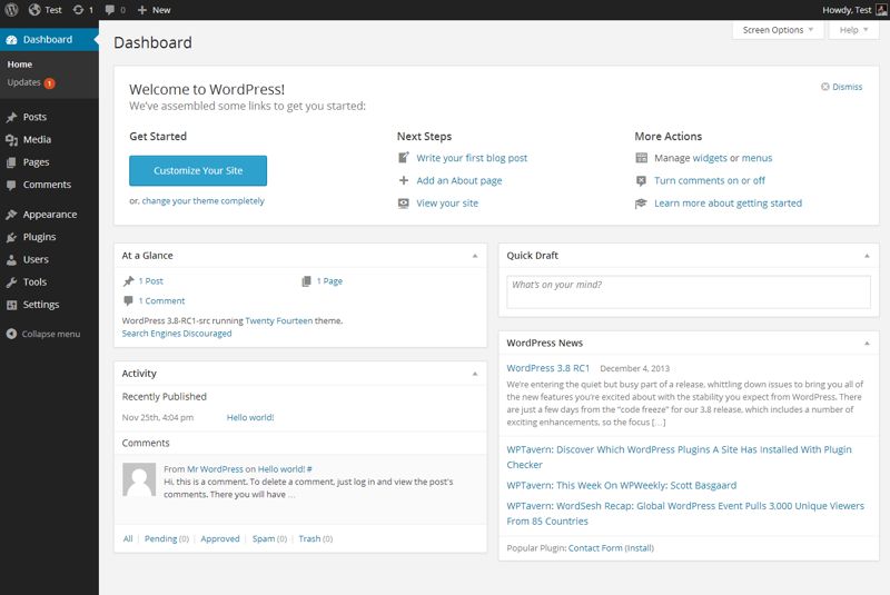 Wordpress-Dashboard-Start