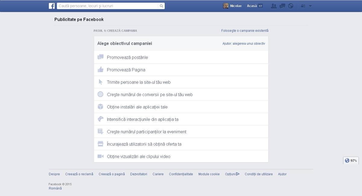 Facebook-Publicitate