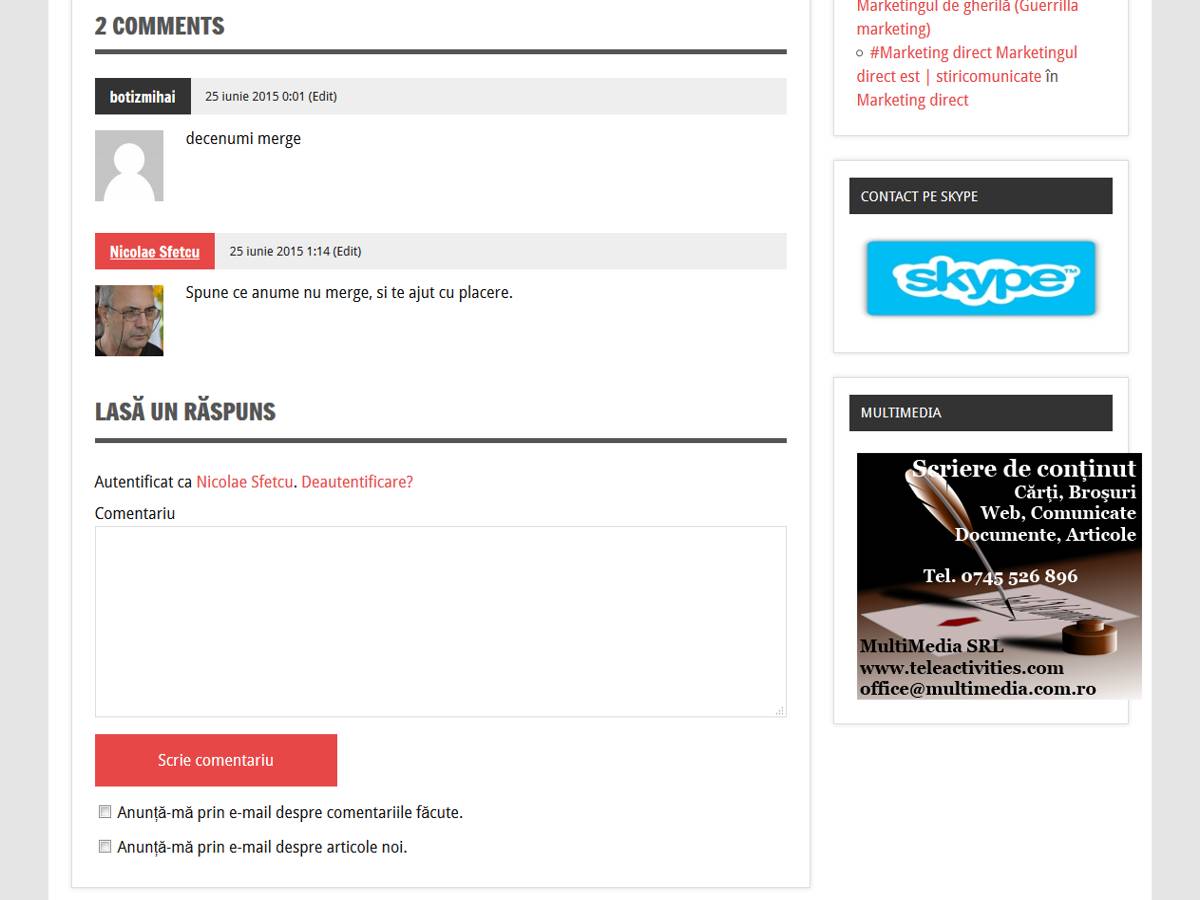Wordpress-Comentarii