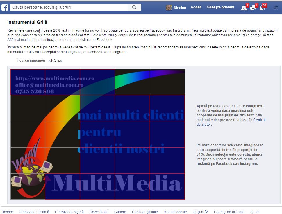 Facebook - Instrumentul grila