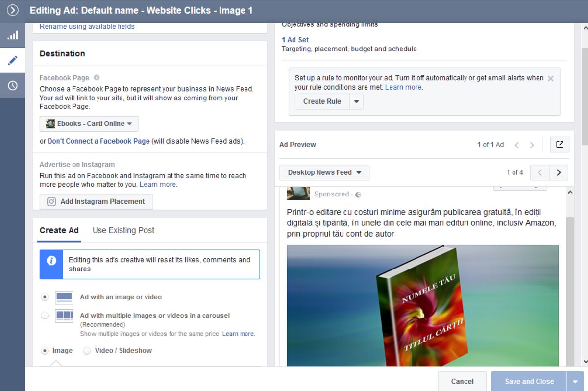 Reclame pe Facebook