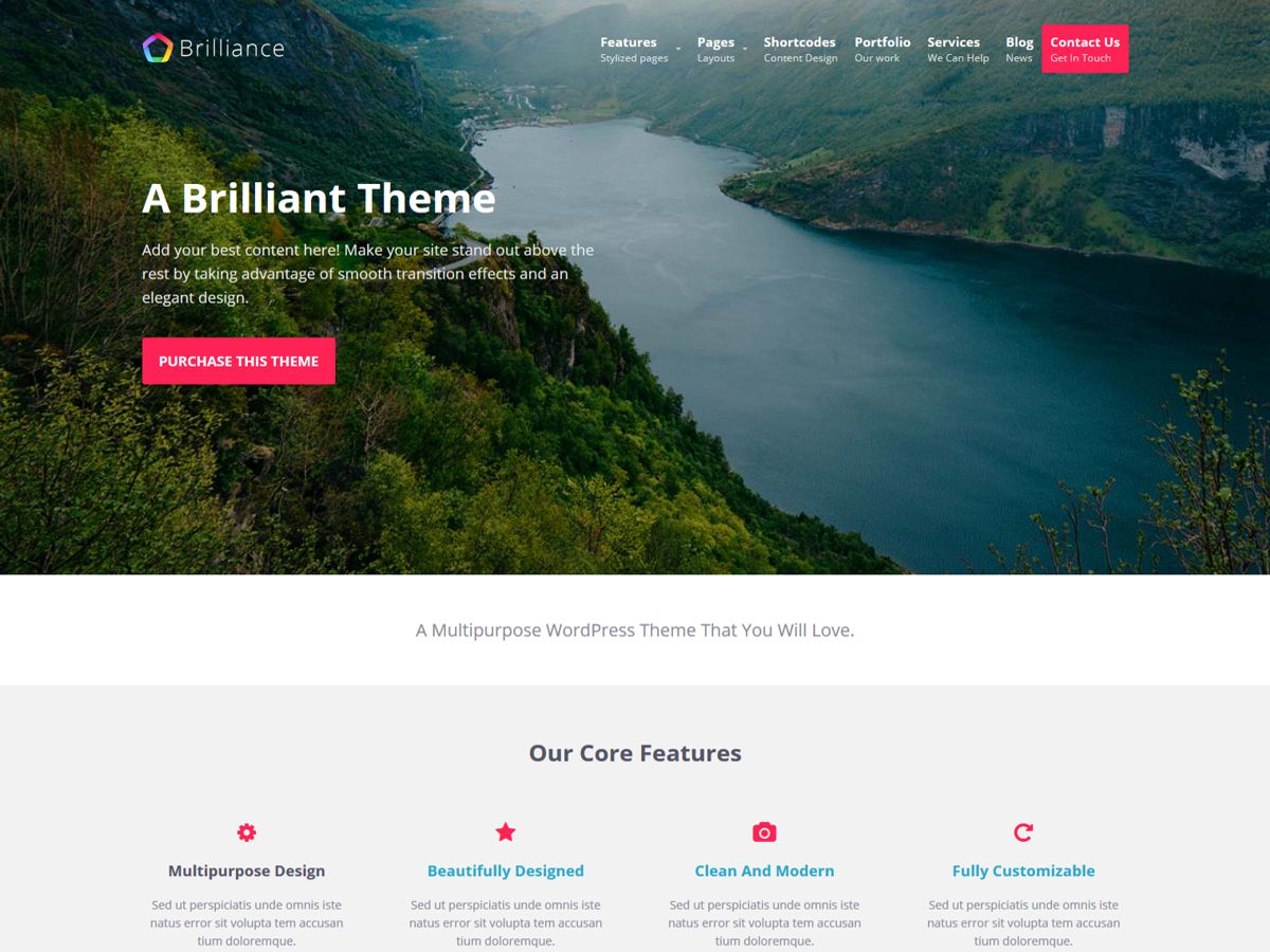 Teme WordPress gratuite: Brilliance