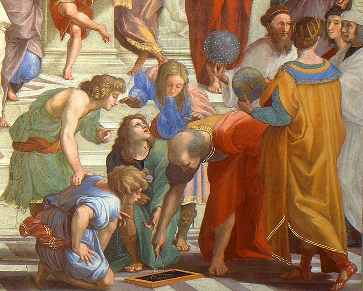 Școala din Atena, de Raphael - Euclid 