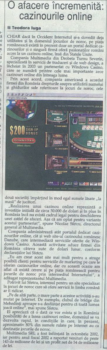 Ziarul Financiar: O afacere încremenită: cazinourile online