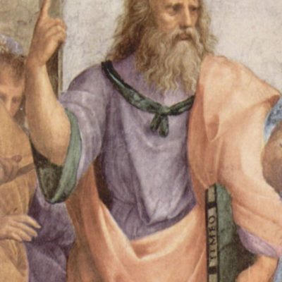 Platon în Școala din Atena, de Raphael