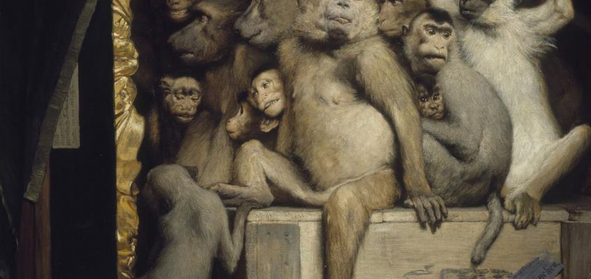 Maimuțele ca judecători ai artei, 1889, de Gabriel von Max