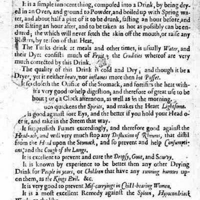 Prima publicitate la cafea-1652 - Pliant folosit de Pasqua Rosee