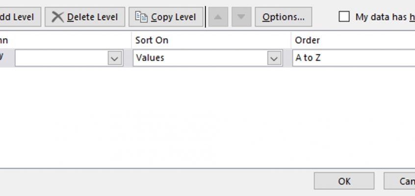 Excel - Sortarea datelor