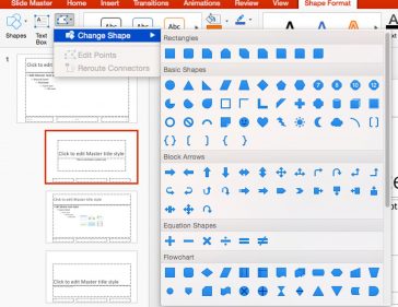 Schimbarea formei casetei de text pentru titlu în PowerPoint