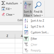 Excel - Sortarea datelor