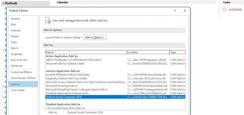 Microsoft Outlook in Safe Mode