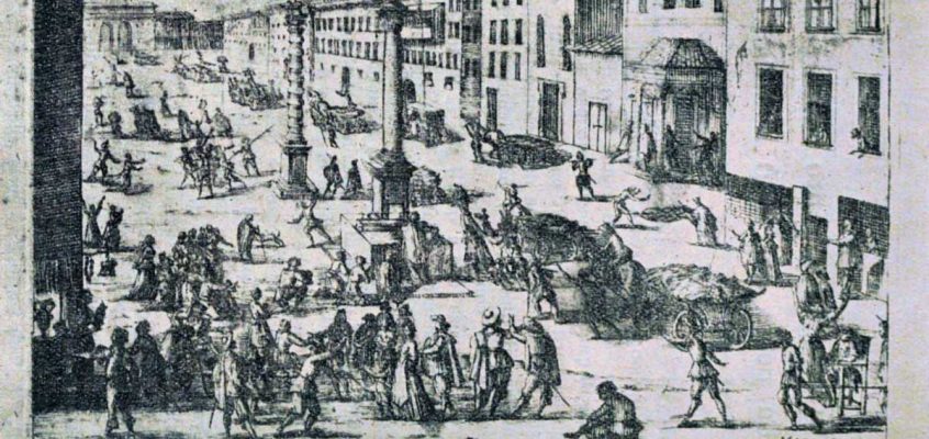 Melchiorre Gherardini, Piazza S. Babila, Milano, în timpul ciumei din 1630