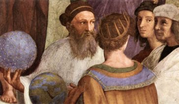 Zarathoustra tel que représenté dans l'École d'Athènes de Raphaël aux côtés de Raphaël