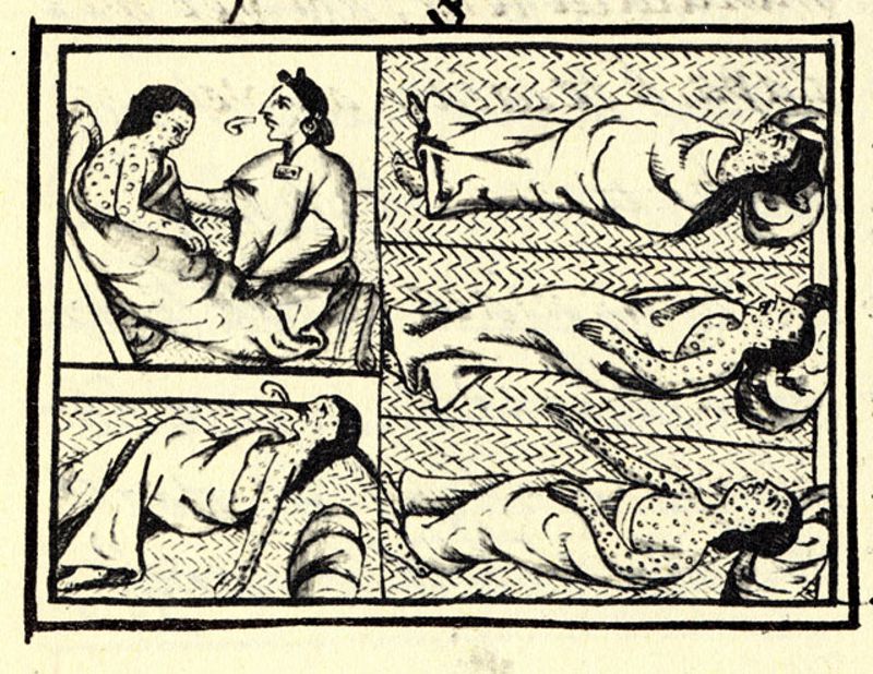 Aztecii murind de variola, Codex florentin