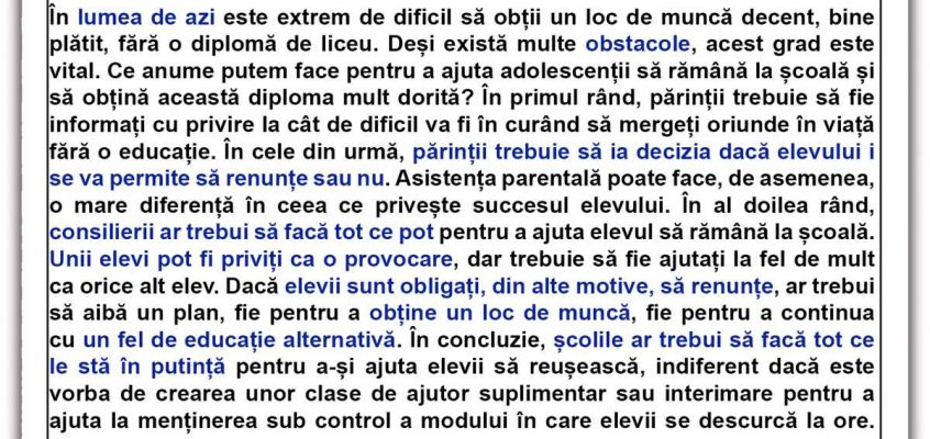 Exemplu de eseu superficial