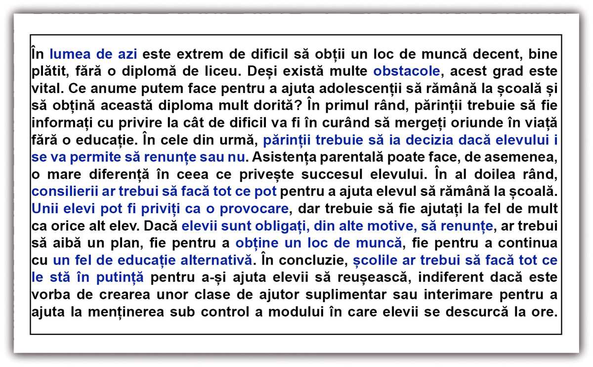 Exemplu de eseu superficial