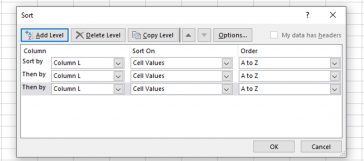 Excel - Sortare