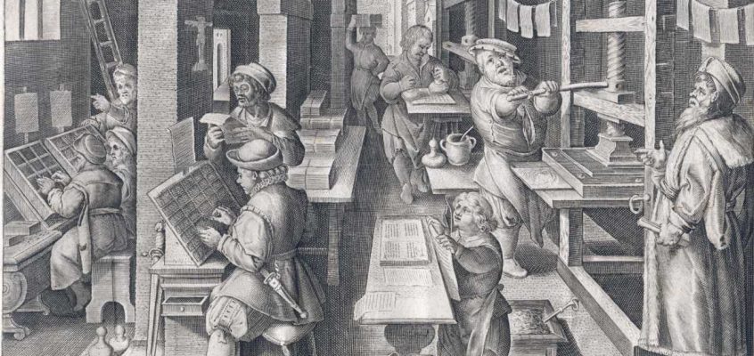 The invention of printing, anonymous, design by Stradanus
