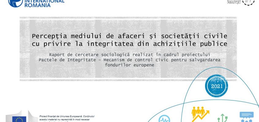 Percepția mediului de afaceri și a societății civile cu privire la integritatea în achiziții publice
