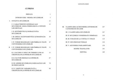 Psihologia multimilor - Gustave Le Bon - Cuprins