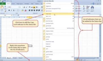 Excel - Status bar