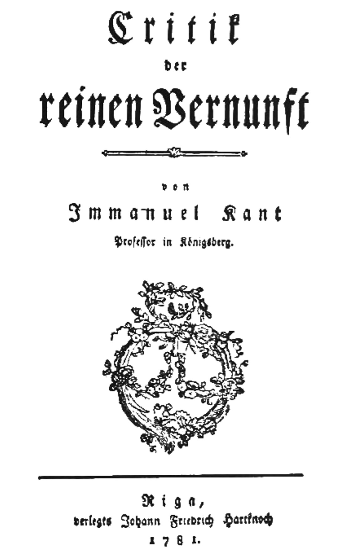 Critica rațiunii pure (Kritik der reinen Vernunft), de Immanuel Kant