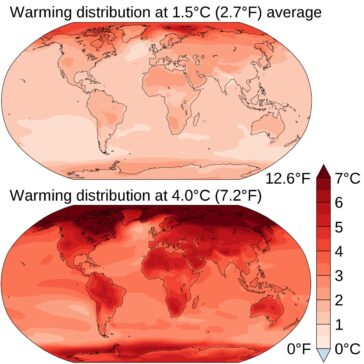 Media CMIP5 a proiecțiilor modelului climatic pentru 2081–2100 în raport cu 1986–2005,