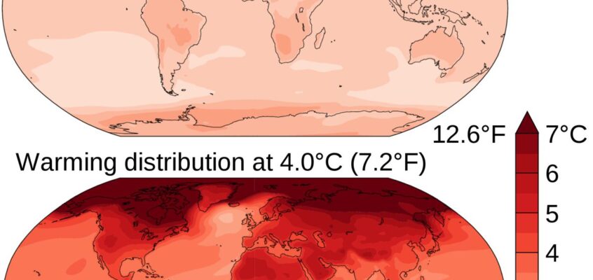 Media CMIP5 a proiecțiilor modelului climatic pentru 2081–2100 în raport cu 1986–2005,