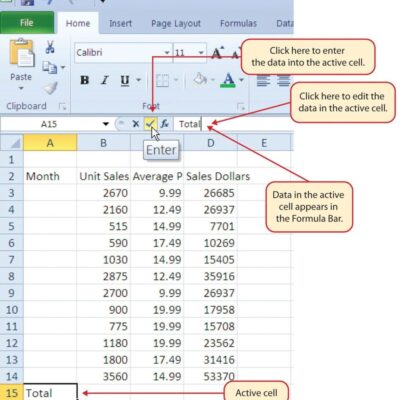 Utilizarea barei de formule pentru a edita și introduce date în Excel