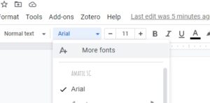 Google Docs - Fonturi