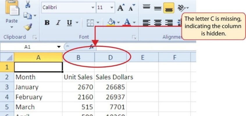 Excel - Hide column