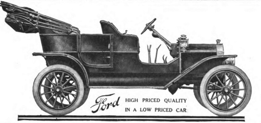 Reclamă la modelul de autoturism T Ford, 1908