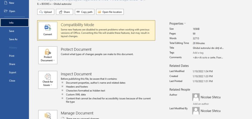 MS Word - Metadate