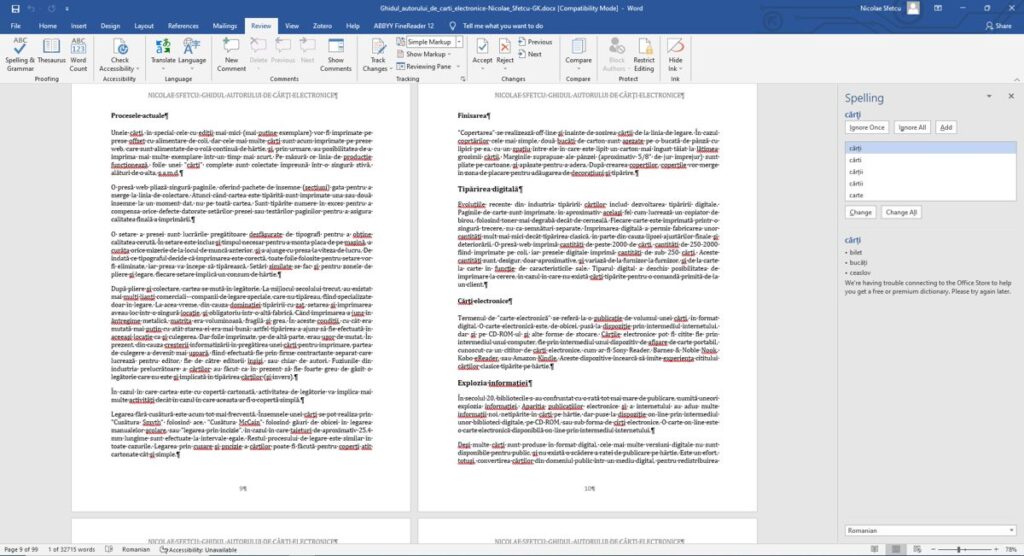 MS Word - Spelling