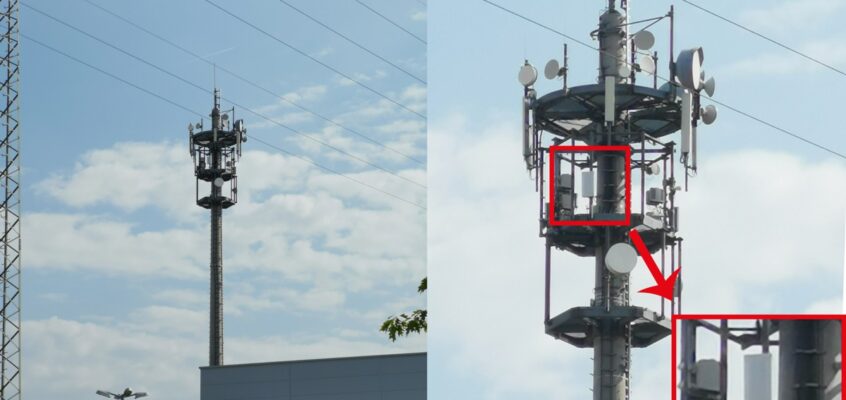 Situl de celule 5G 3,5 GHz al Vodafone din Karlsruhe, Germania.