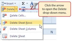Excel - Delete row/column