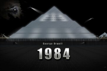 George Orwell - 1984. Reprezentarea Ministerului Adevărului (Miniadev în Noualimbă).