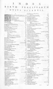 Prima pagină a indexului Novus Atlas Sinensis de Martino Martini