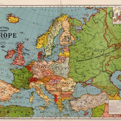 Harta britanică a Europei imediat după Primul Război Mondial