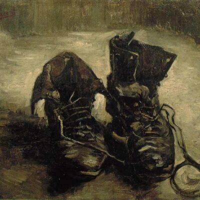 A pair of Van Gogh's shoes, the subject of Heidegger's commentary in the text on the origin of the work of art