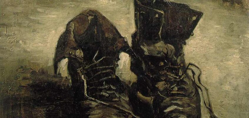 A pair of Van Gogh's shoes, the subject of Heidegger's commentary in the text on the origin of the work of art