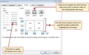 Excel - Fila Borders din caseta de dialog Format Cells