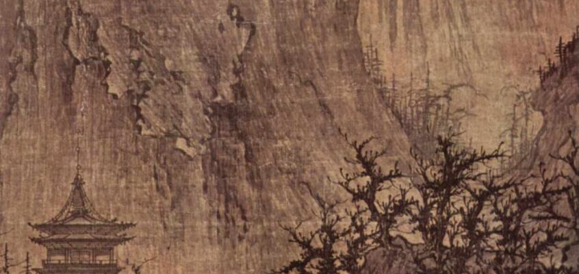Buddhist temple in the mountains, old copy after Li Cheng
