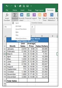 Excel - AutoSum