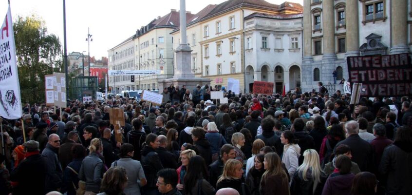 Mișcarea Occupy din Ljubljana, Slovenia.