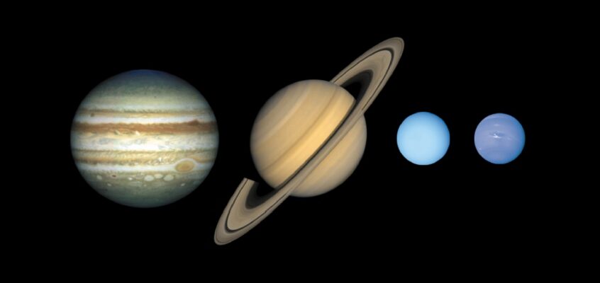 Planetele gigant ale Sistemului Solar: Jupiter, Saturn, Uranus și Neptun
