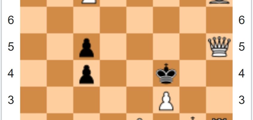 Thomas Taverner, Dubuque Chess Journal, 1889 (Premiul I) – Albul mută și dă mat în două mutări