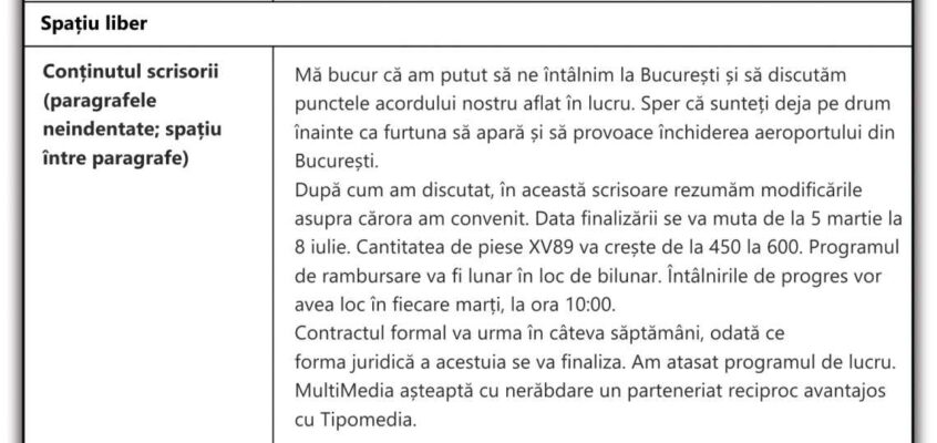 Scrierea unei scrisori de afaceri