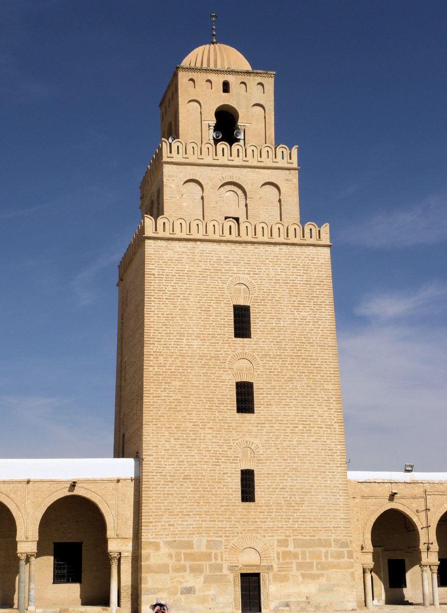Minaretul Marii Moschei din Kairouan, Tunisia.