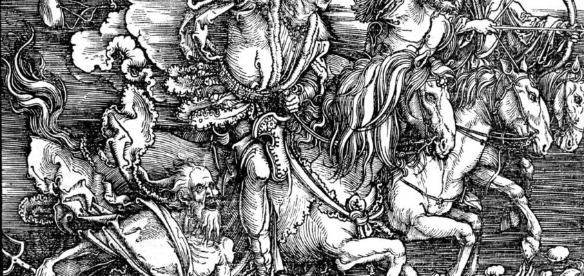 Patru călăreți ai Apocalipsei, gravură în lemn din Apocalipsa lui Albrecht Dürer